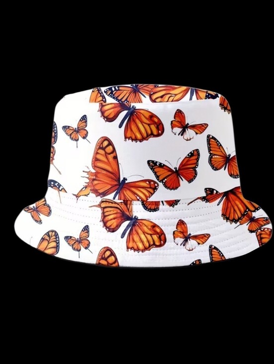 Fashion Hats Accessories - Monarch Butterfly Unisex Bucket Hat Reversible 22"/23"